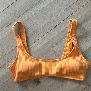 Forever 21 Orange Ribbed Swim Top